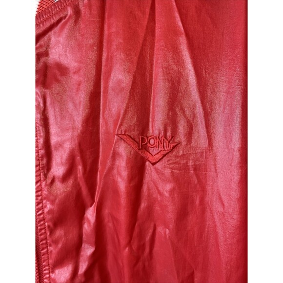 Vintage Pony Varsity Track Jacket Red Mens S 80s y2k 90s Hip Hop retro gorp - Picture 3 of 8